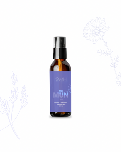 Spray relajante- Lavanda, Manzanilla, Naranja Agria, Bergamota, Menta y Palo santo - MUN