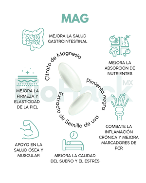 Citrato de Magnesio + Proantocianidinas (Extracto de Semilla de Uva) - 1 mes