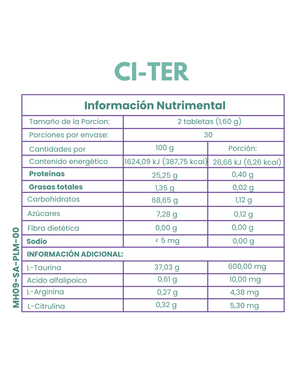 Aminoácidos Bioactivos con Antioxidanes- CI-TER - 1 Mes
