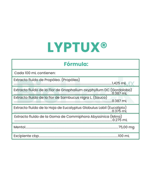 Miel de abeja + Propóleo + Eucalipto + Gordolobo + Sauco + Mirra + Mentol - LYPTUX