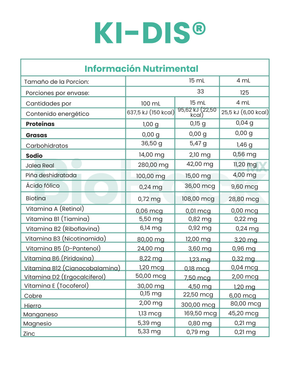 Jalea real + Piña deahidratada + Complejo B + Vitaminas A, D2 y E + Minerales esenciales - KI-DIS