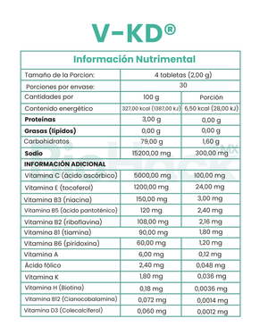 Multivitamínico infantil en tabletas de sabores - V-KD