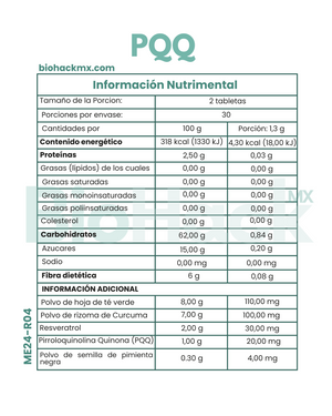 PQQ + EGCG + Curcumina C3 + Resveratrol - 1 mes